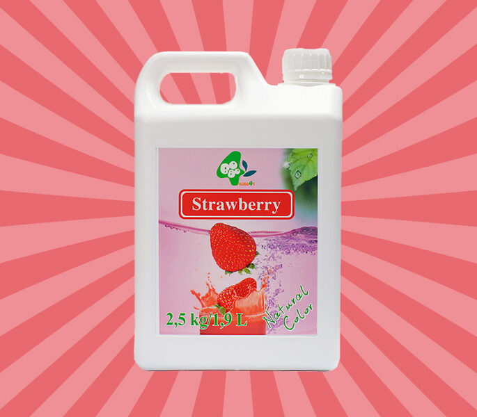 Bubble tea syrup with strawberry taste 2.5 kg 1:10